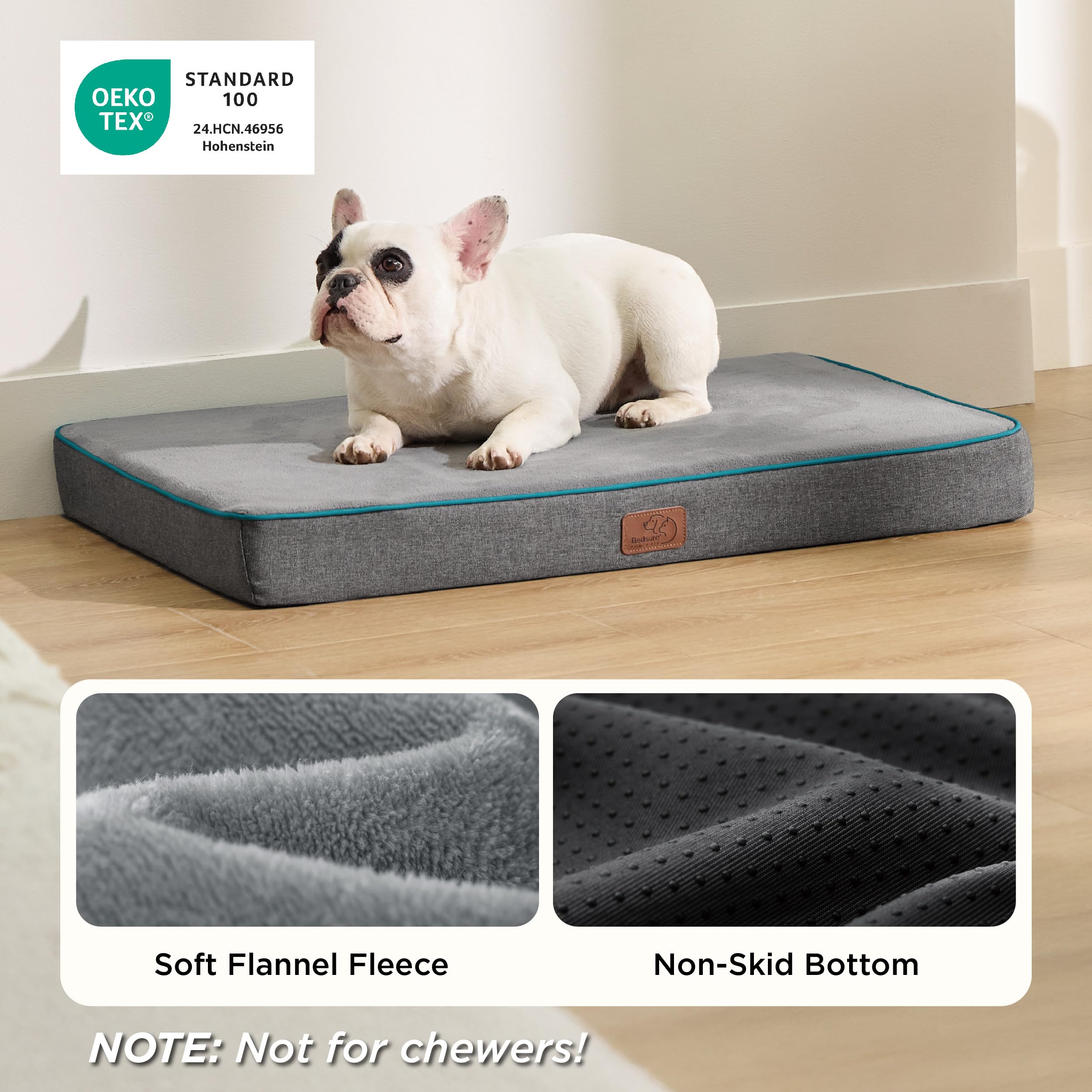 Bedsure memory foam dog bed dual-layer foam supported by orthopedic-inspired design