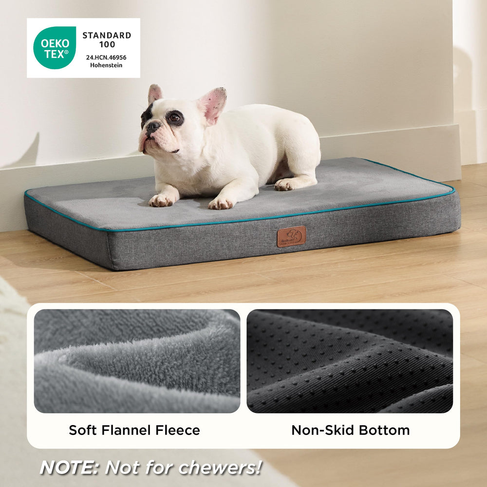 Bedsure memory foam dog bed dual-layer foam supported by orthopedic-inspired design