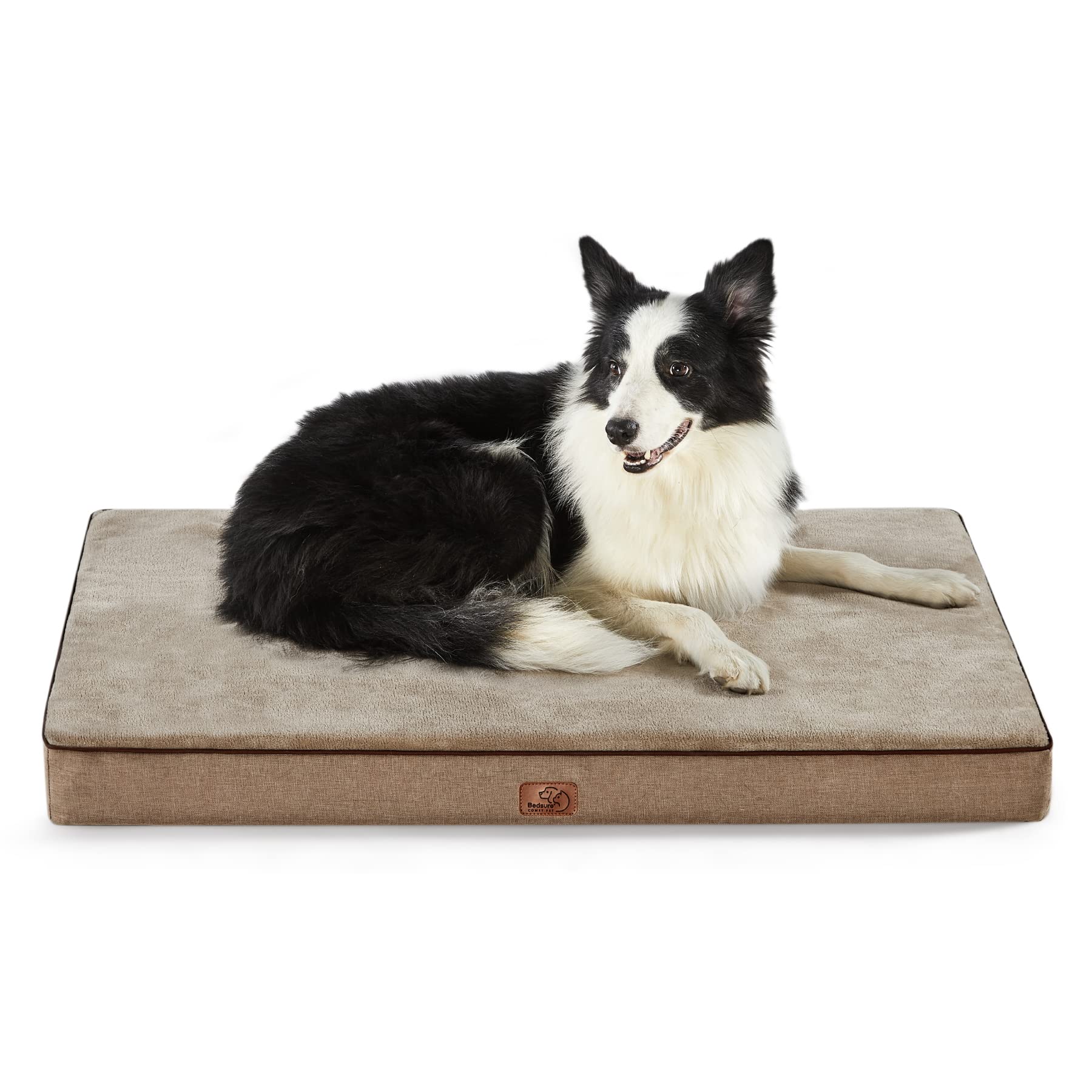 Bedsure memory foam dog bed with orthopedic crate support for joints and comfort