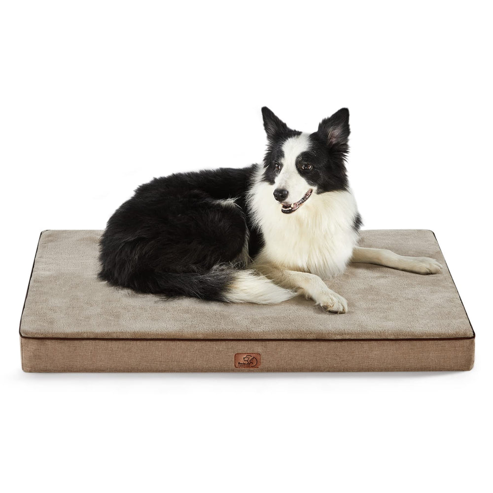 Bedsure memory foam dog bed with orthopedic crate support for joints and comfort
