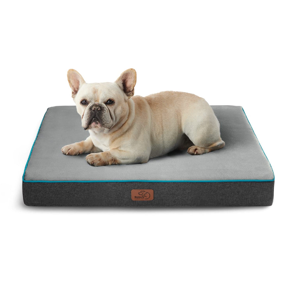 Bedsure memory foam dog bed small crate mat shows compact design for joint-friendly comfort