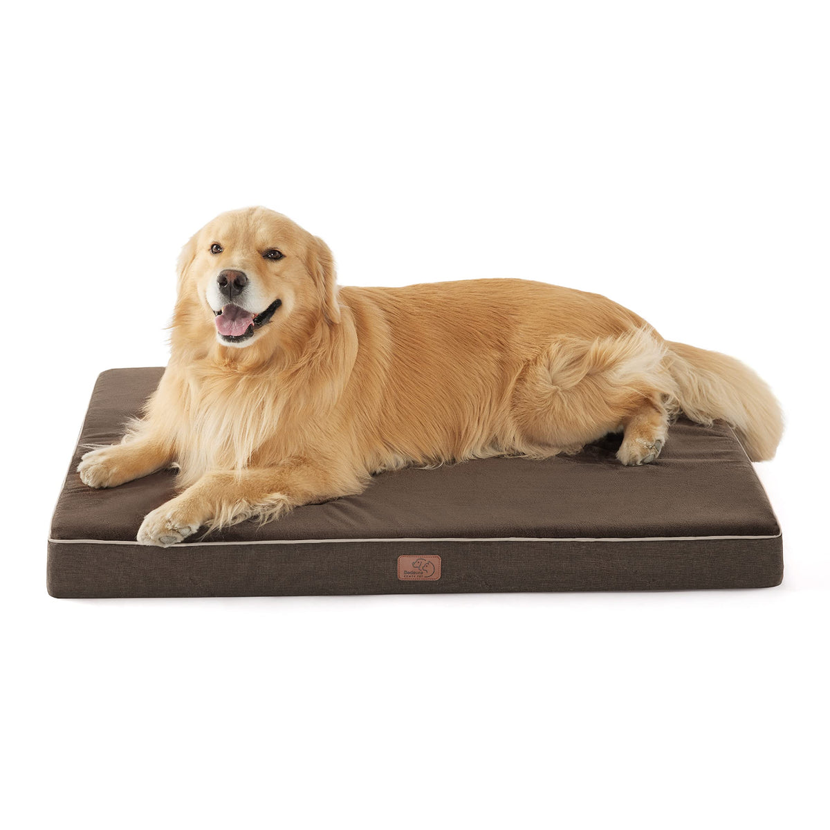 Bedsure memory foam dog crate bed with removable cover for easy cleaning.