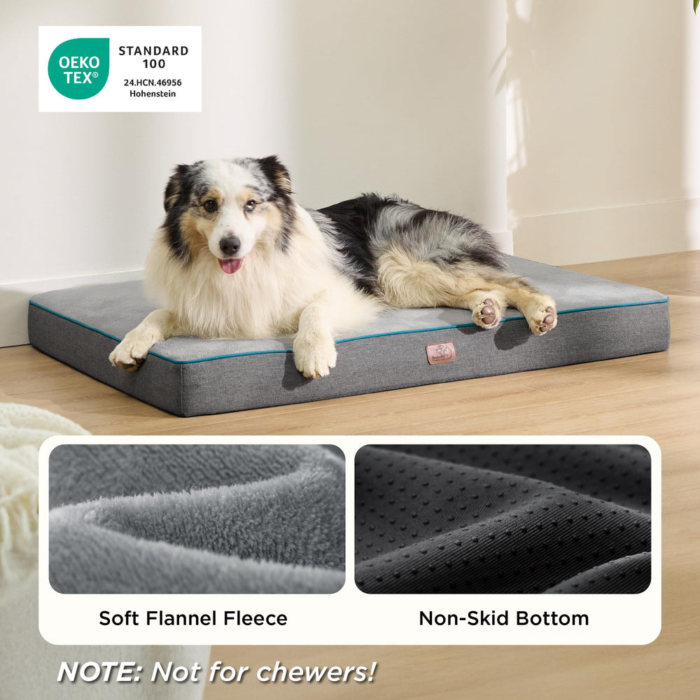 Bedsure memory foam dog crate bed XL removable cover for easy machine washing
