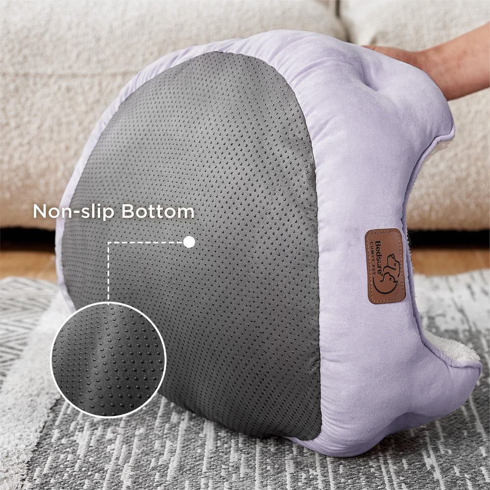 Bedsure Misty Lilac round bed with bolster ideal for snuggling