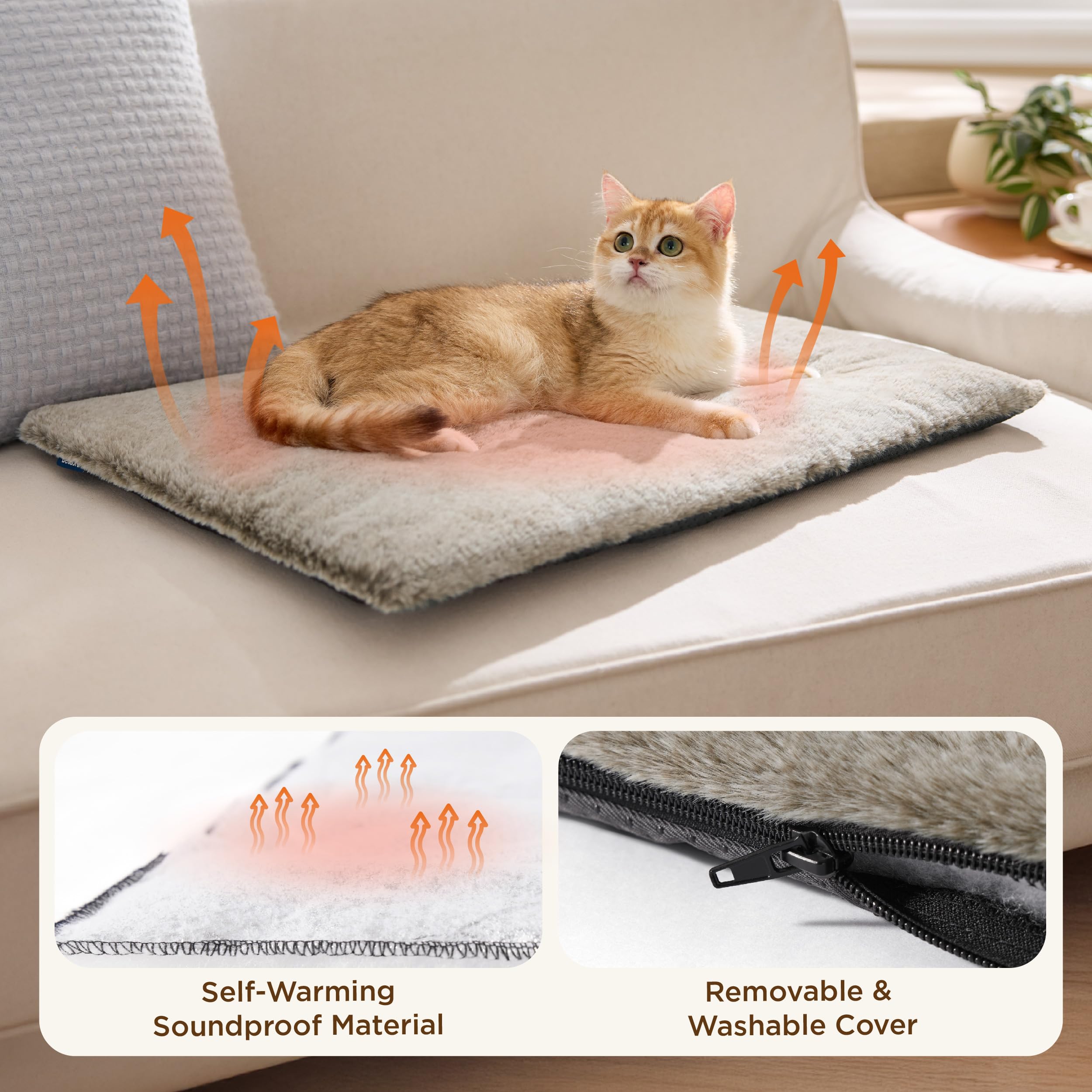 Bedsure non-slip bottom detail shows stable footing for pet safety during naps.