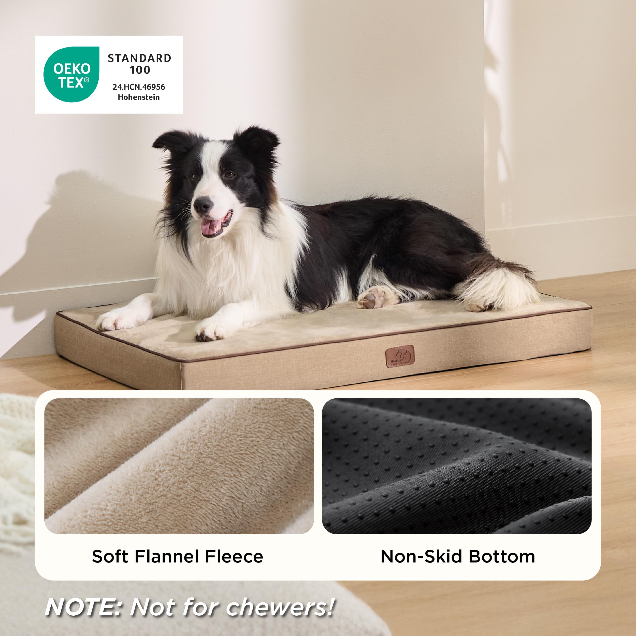 Bedsure memory foam bed showing non-slip bottom to prevent slips