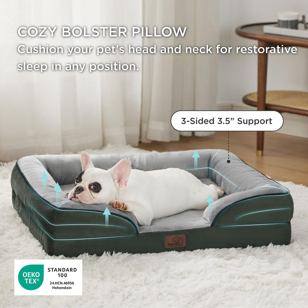 Bedsure non-slip bottom detail keeps the bed steady on tile or wood floors.