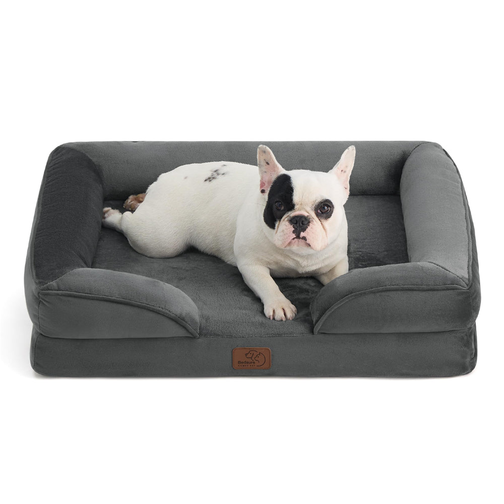 Bedsure orthopedic dog bed 28 cover close-up shows durable, washable fabric for easy cleaning.