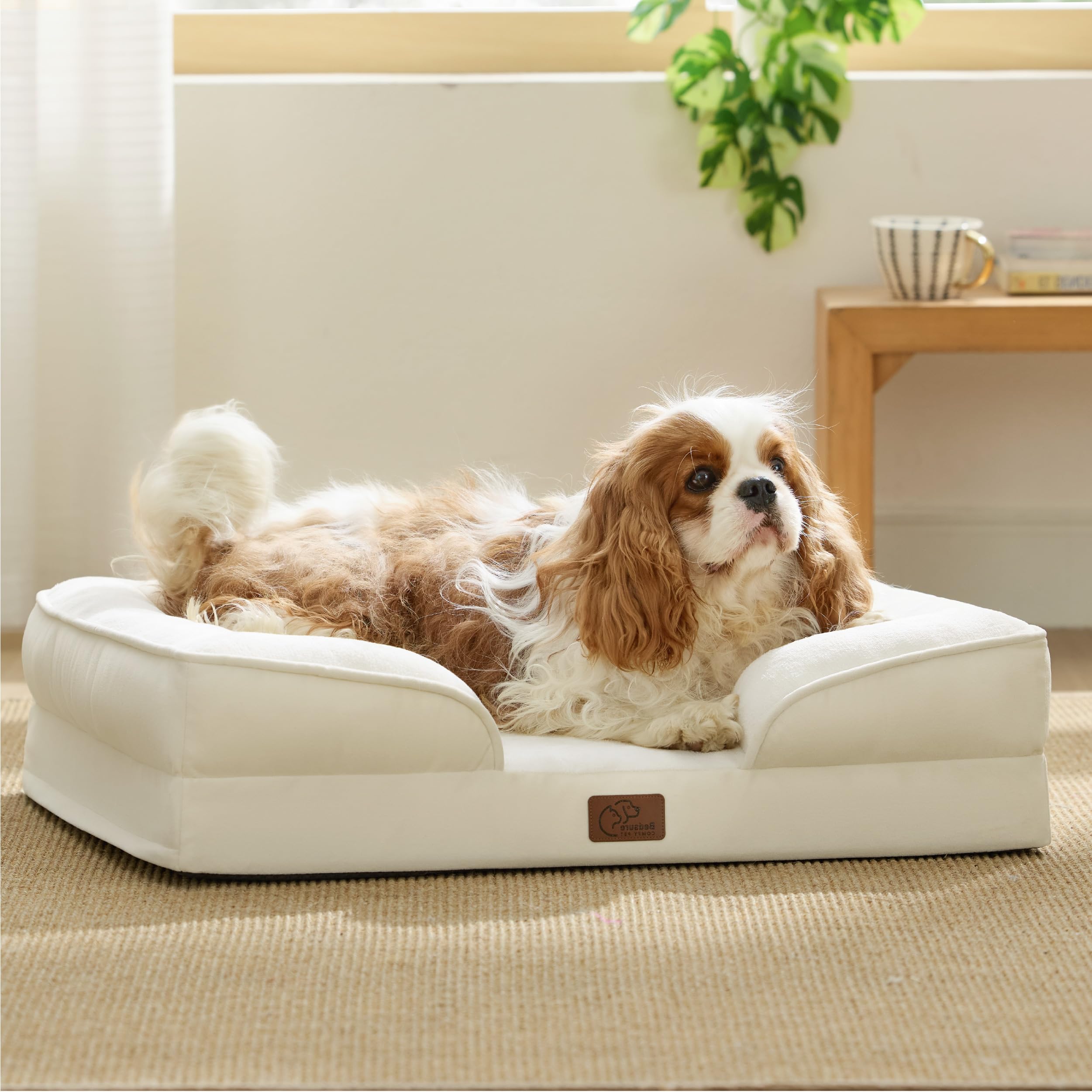 Bedsure orthopedic dog bed 28 ivory easy-care setup for busy pet owners
