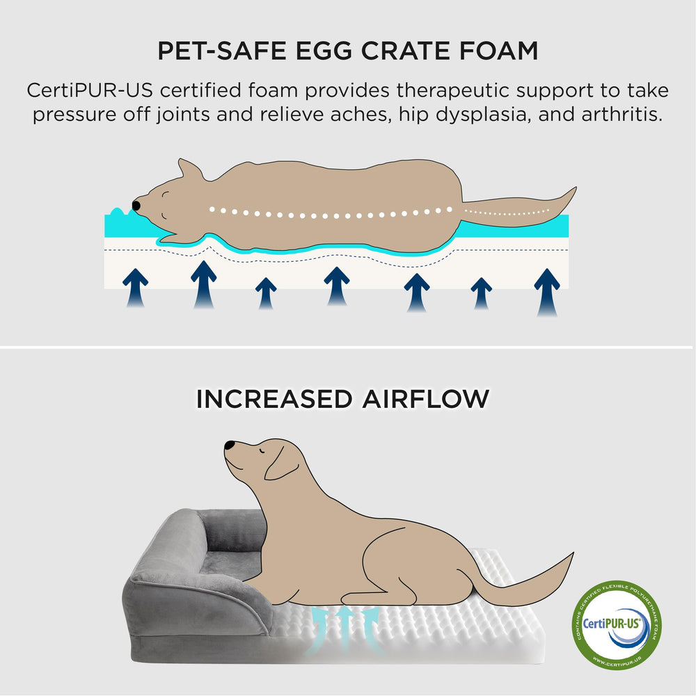 Bedsure orthopedic dog bed 28 ivory removable cover for easy machine washing