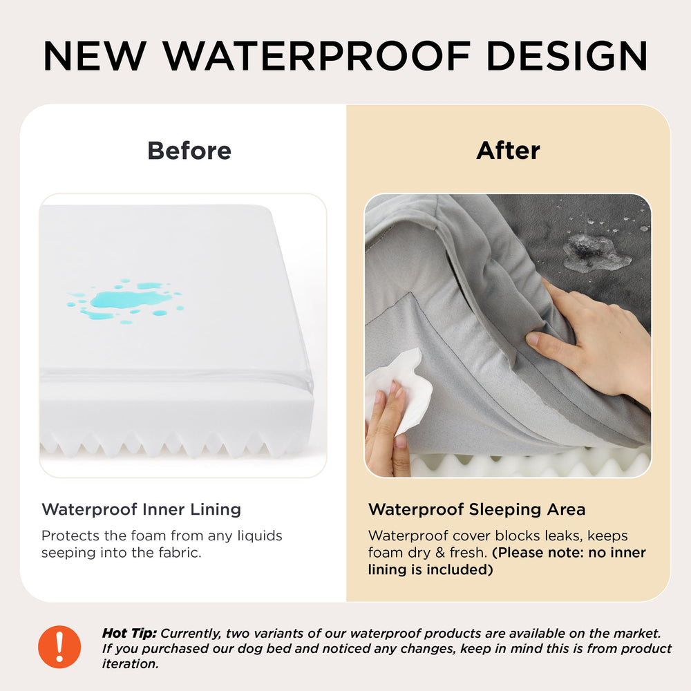 Bedsure orthopedic dog bed 28 ivory waterproof liner protects foam from spills