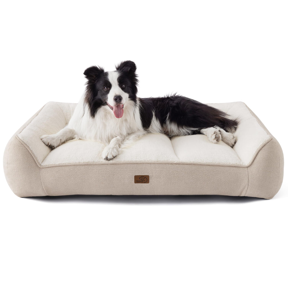 Bedsure orthopedic dog bed large foam closeup showing joint-supportive foam.