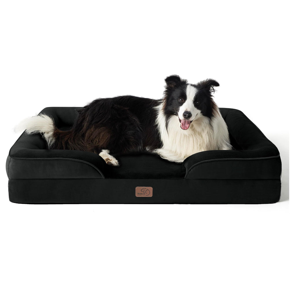 Bedsure orthopedic dog bed large foam-mattress highlights high-density foam for joint support.