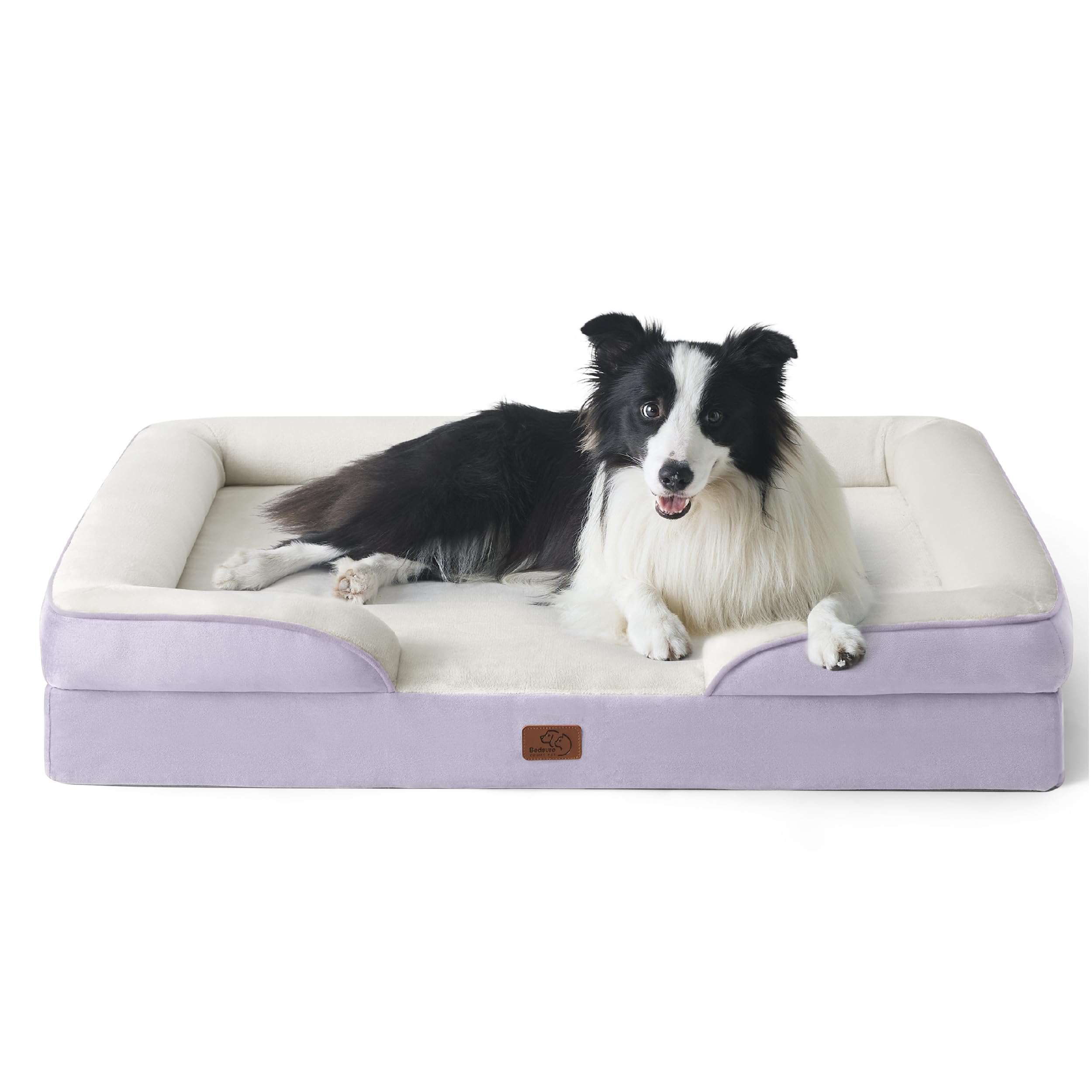 Bedsure orthopedic dog bed large-foam provides even weight distribution for joint comfort.
