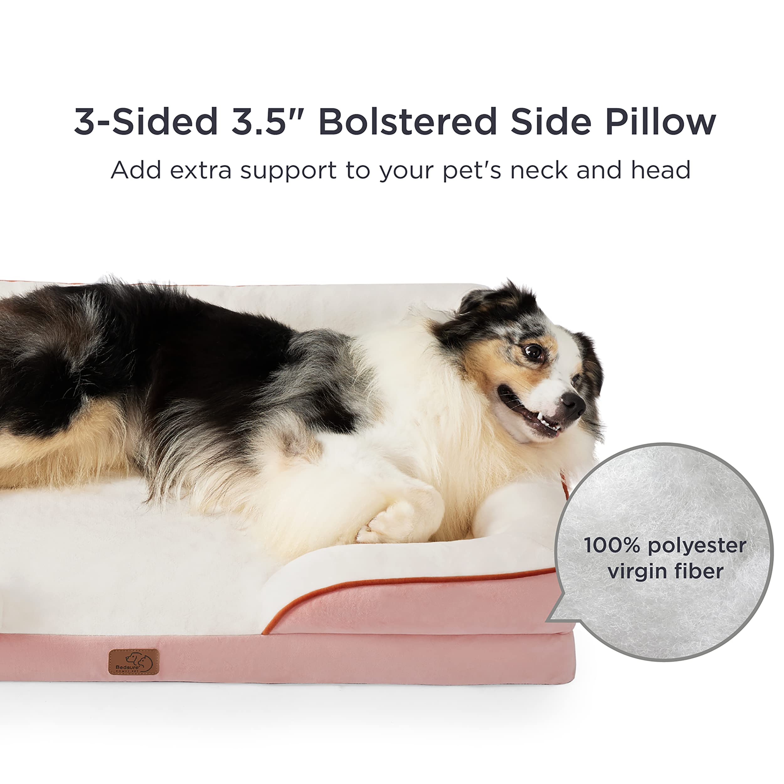 Bedsure orthopedic dog bed large pink assembly shows simple setup and use at home.