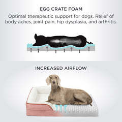 Bedsure orthopedic dog bed large pink bolster provides head and neck cushioning for restful lounging.