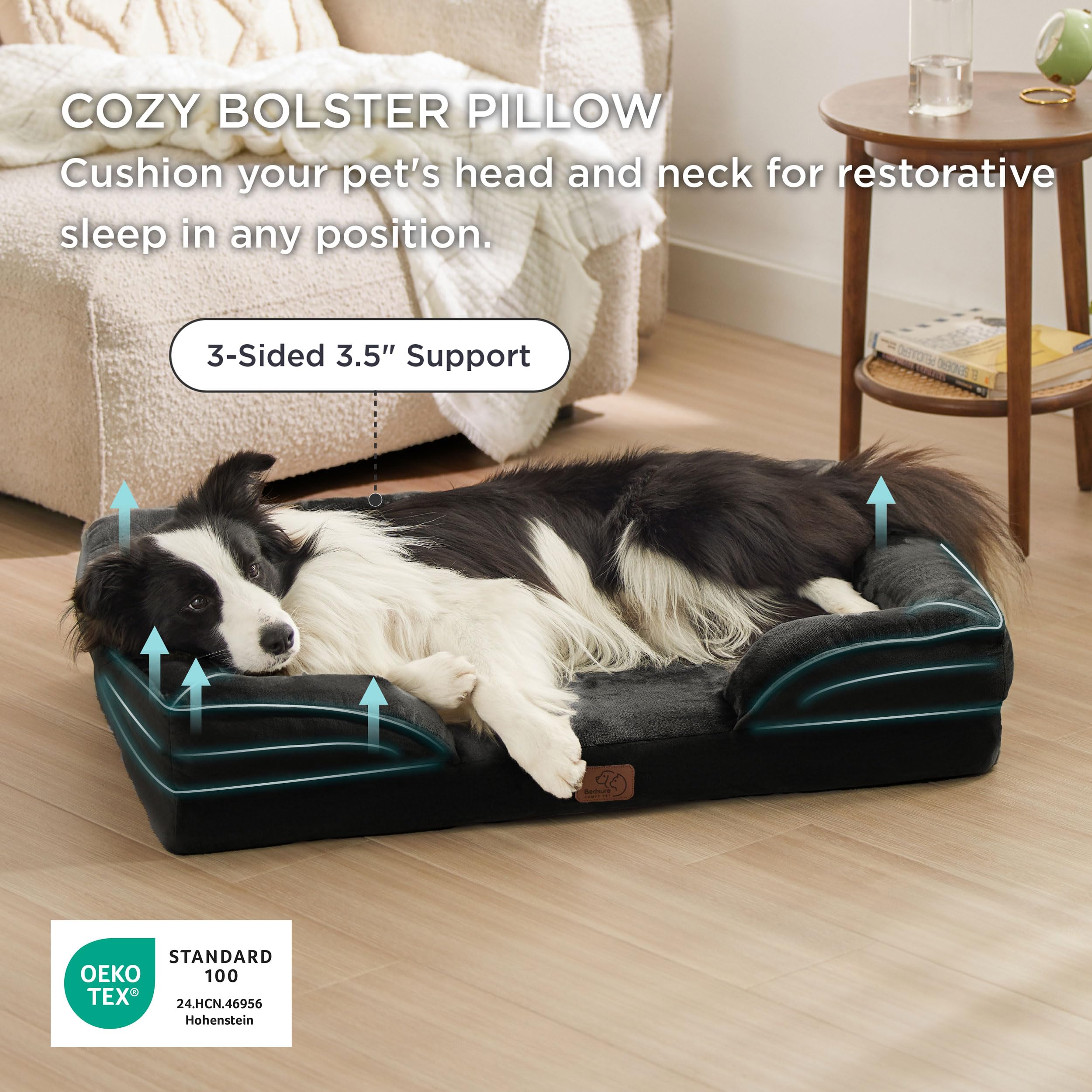 Bedsure orthopedic dog bed large removable cover enables quick machine washing.