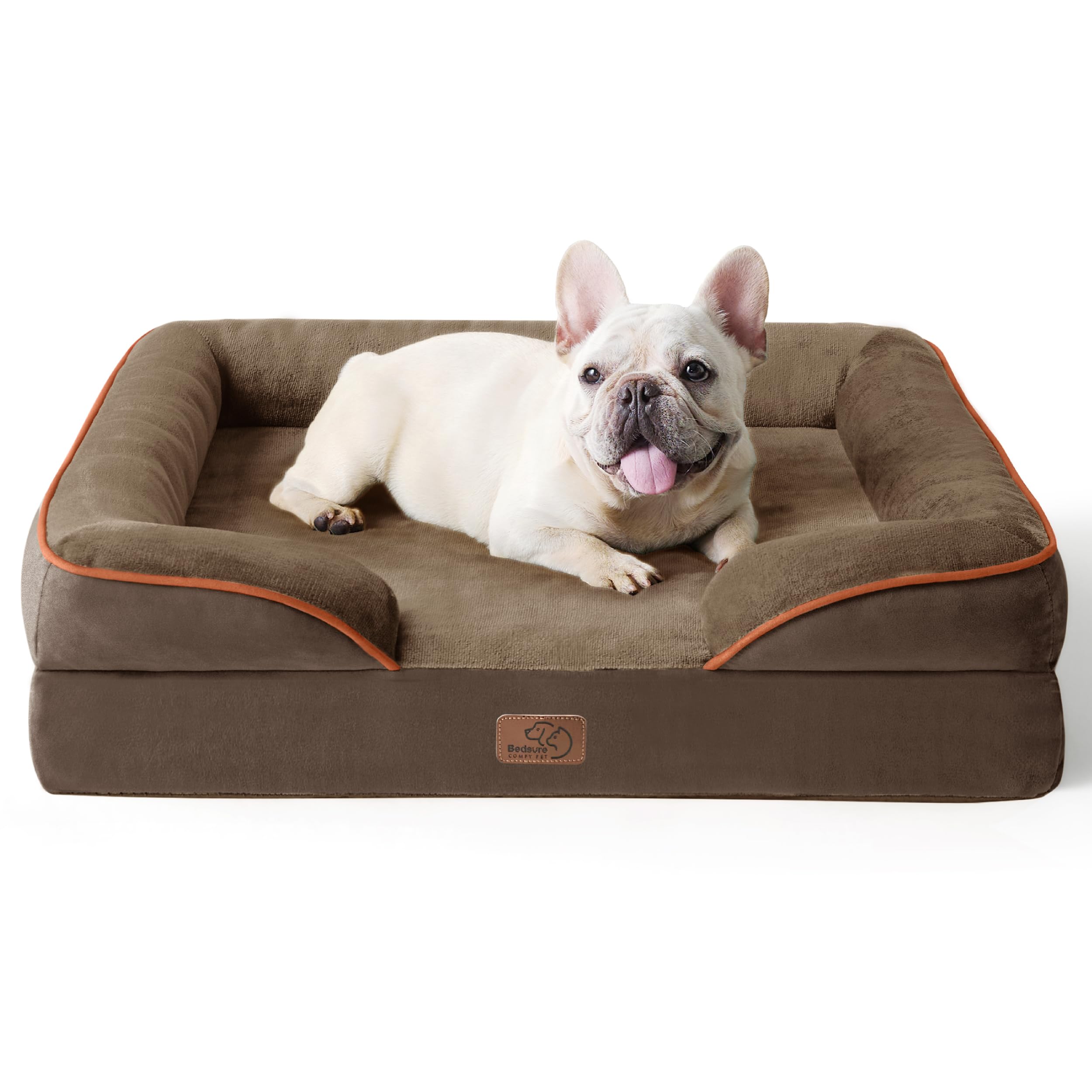 Bedsure orthopedic dog bed mattress highlights high-density foam for even weight distribution and comfort.