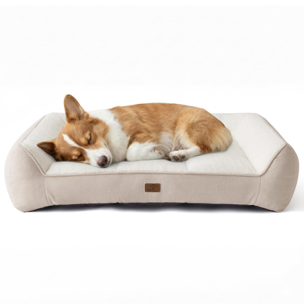 Bedsure orthopedic dog bed medium cover waterproof fabric guards against spills.
