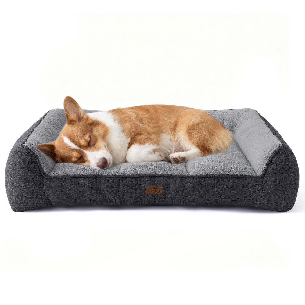 Bedsure Orthopedic Dog Bed medium side view showing thick support for joints