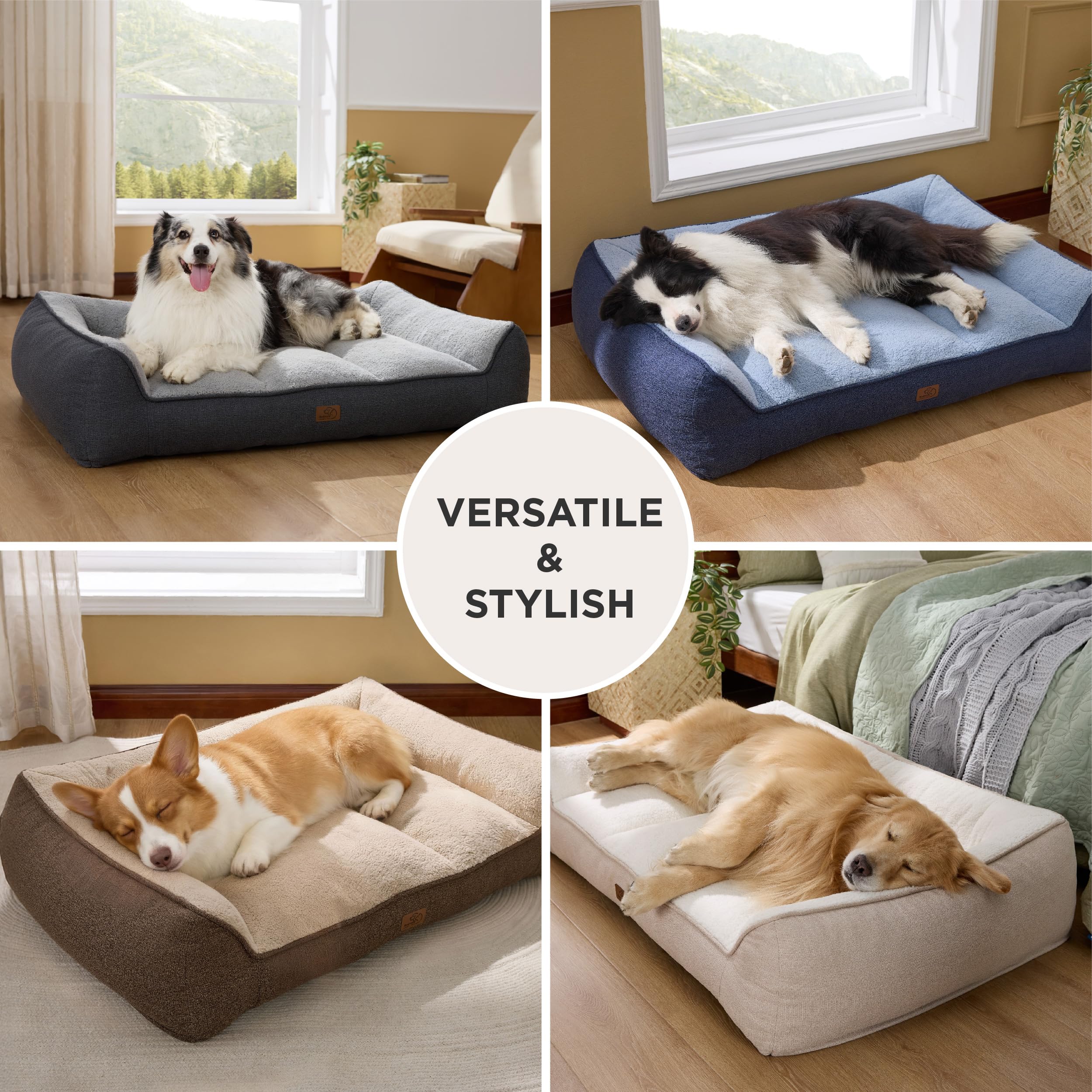 Bedsure Orthopedic Dog Bed medium size comparison showing suitable length for medium dogs