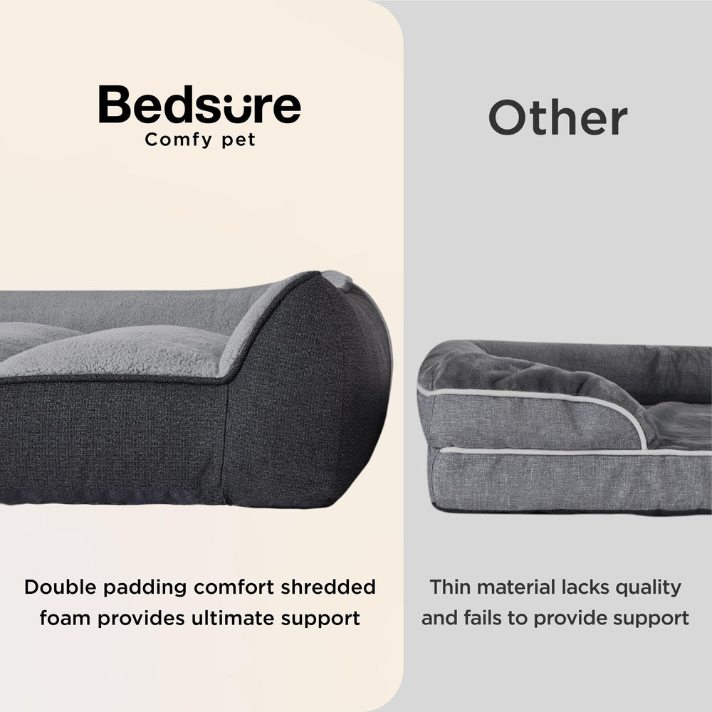 Bedsure Orthopedic Dog Bed medium top view highlighting cushiony base for comfortable naps