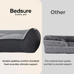 Bedsure Orthopedic Dog Bed medium top view highlighting cushiony base for comfortable naps