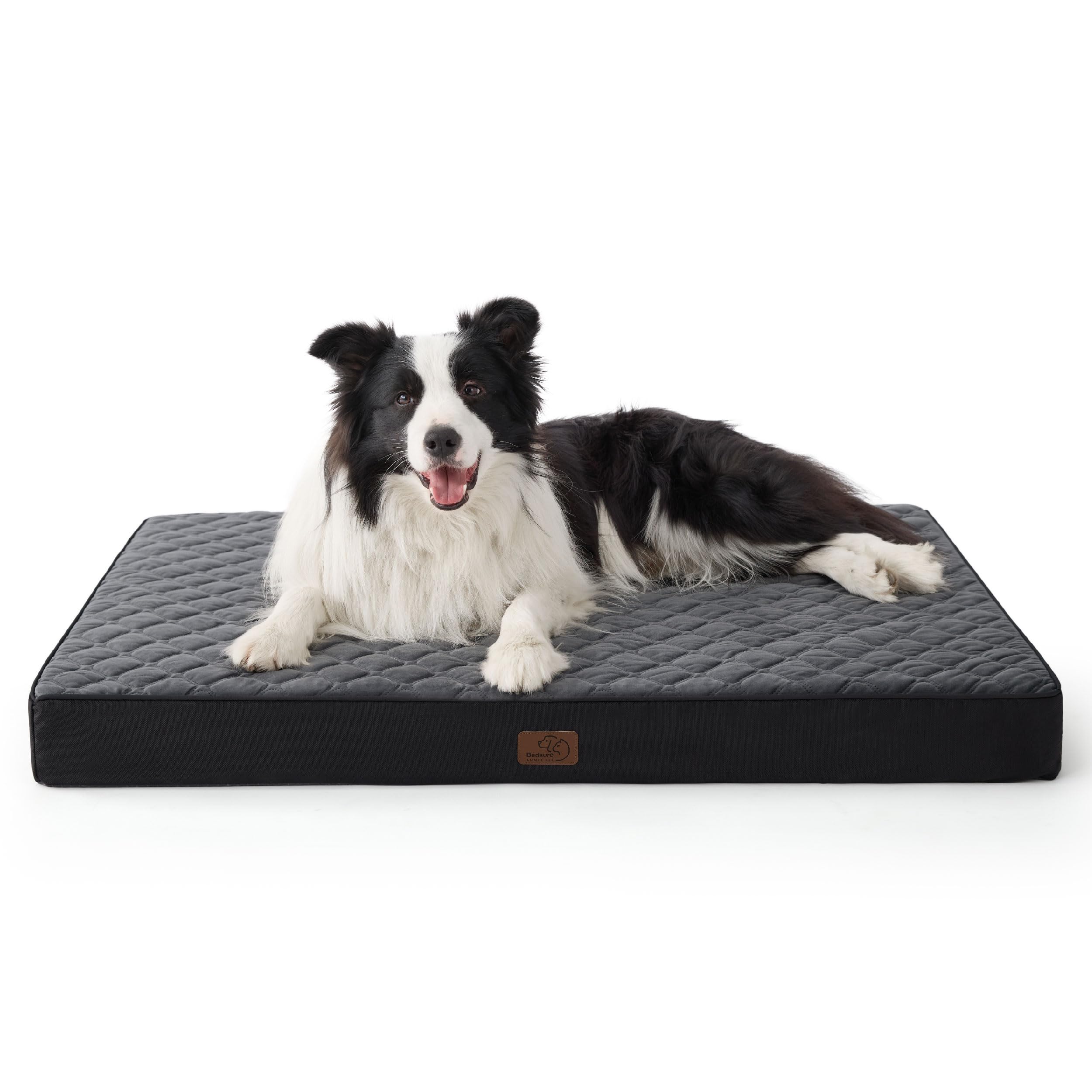 Bedsure orthopedic dog bed memory-foam 36x27 supports joints for restful sleep.