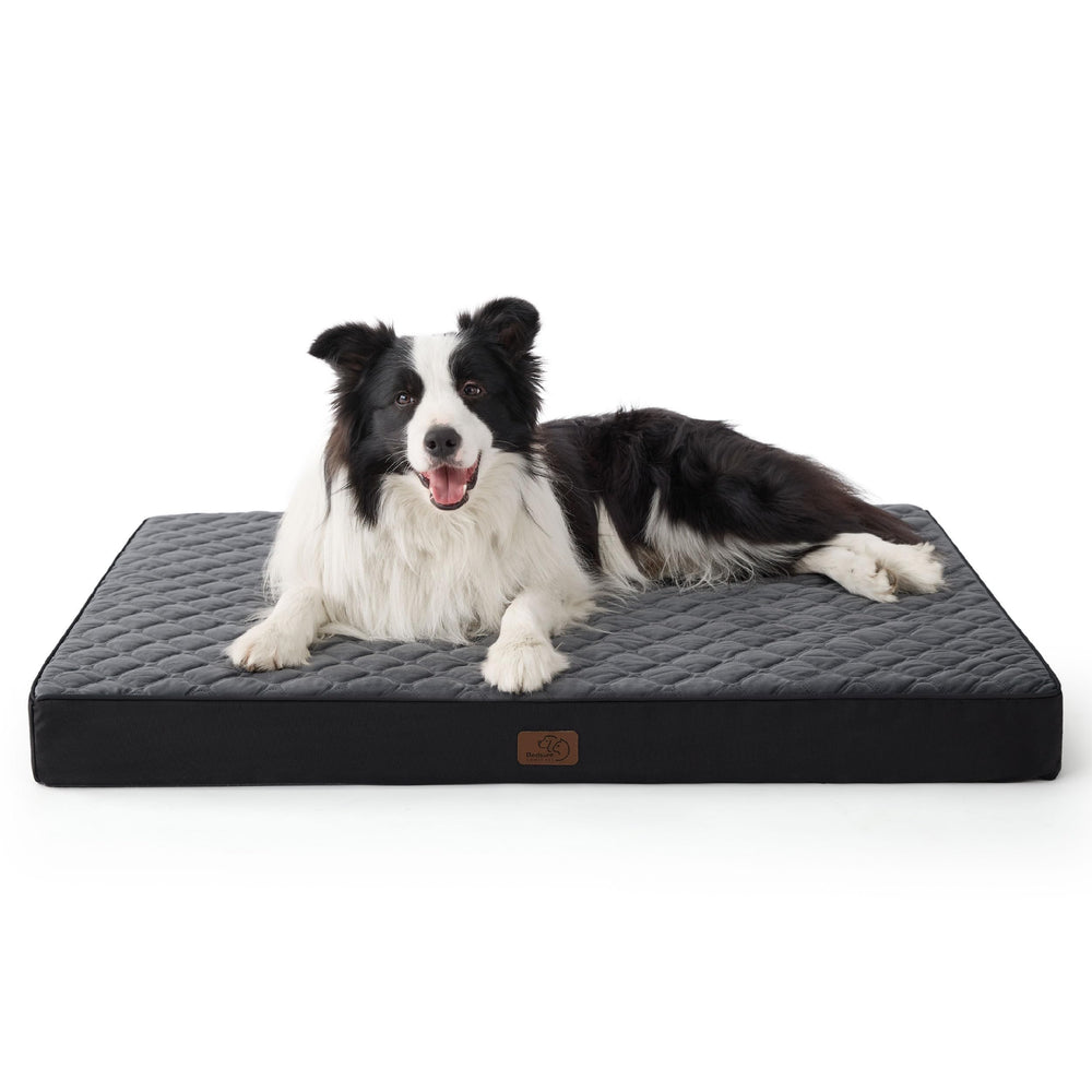 Bedsure orthopedic dog bed memory-foam 36x27 supports joints for restful sleep.