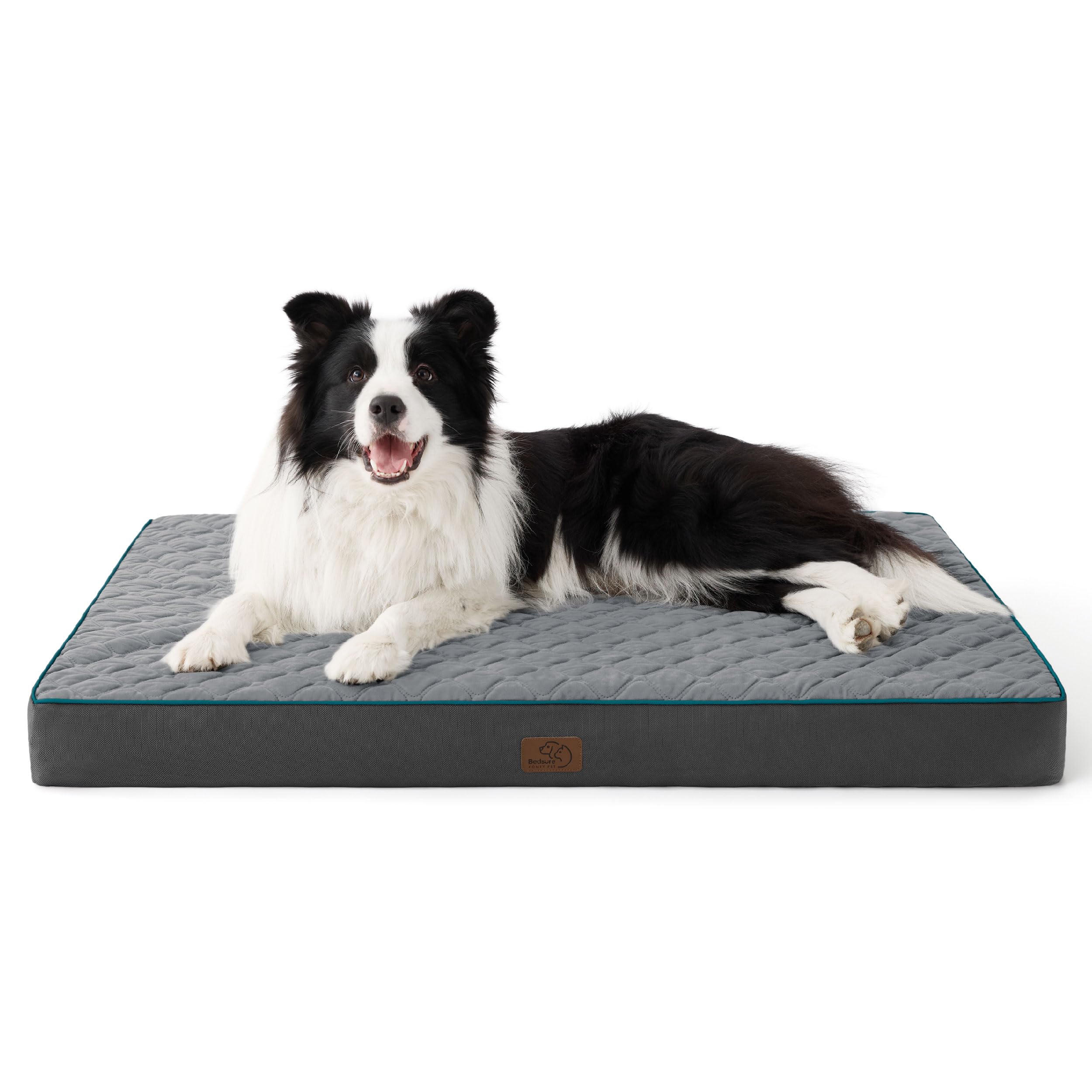 Bedsure orthopedic dog bed memory foam close-up showing contouring support for joints.