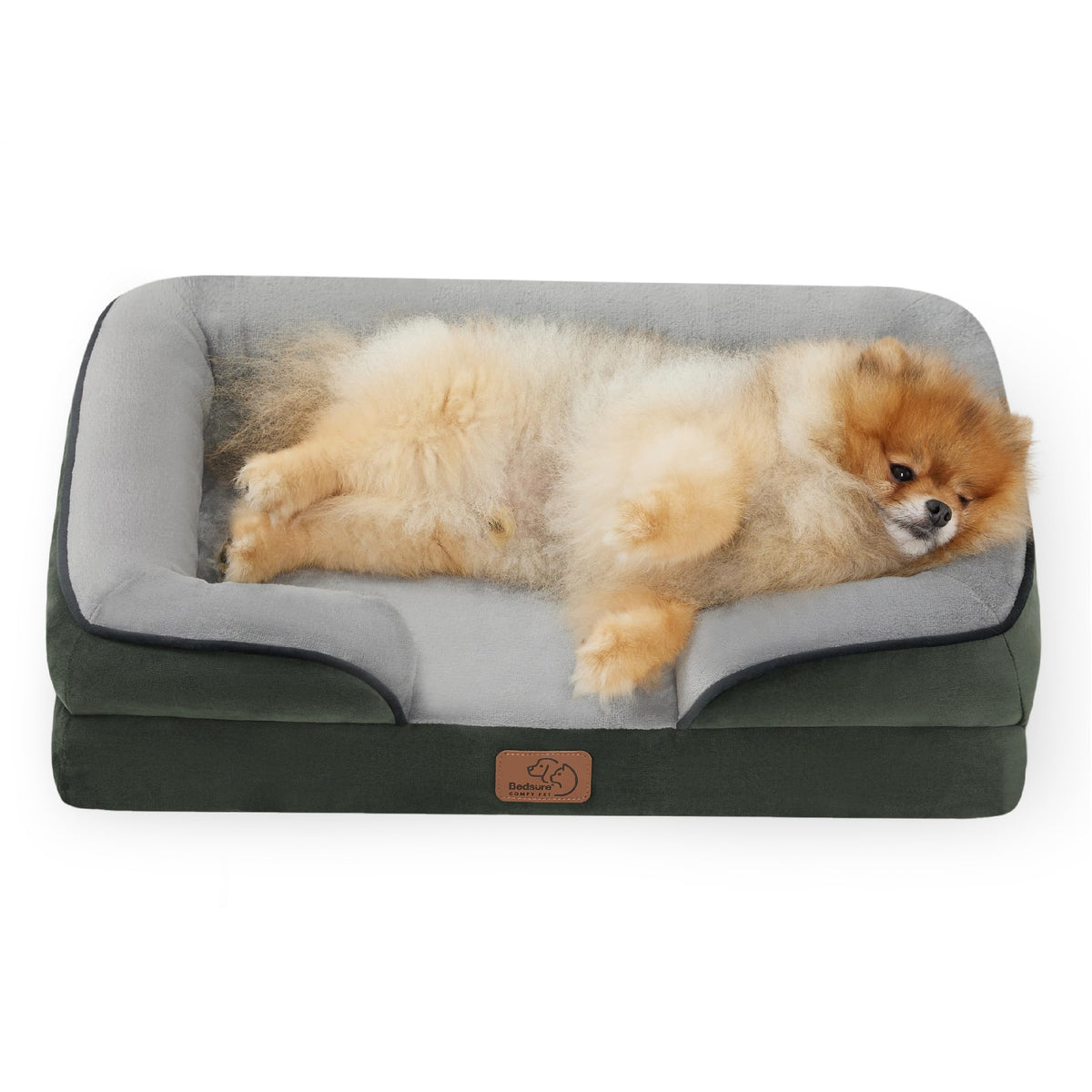 Bedsure orthopedic dog bed closeup shows supportive foam for joint comfort