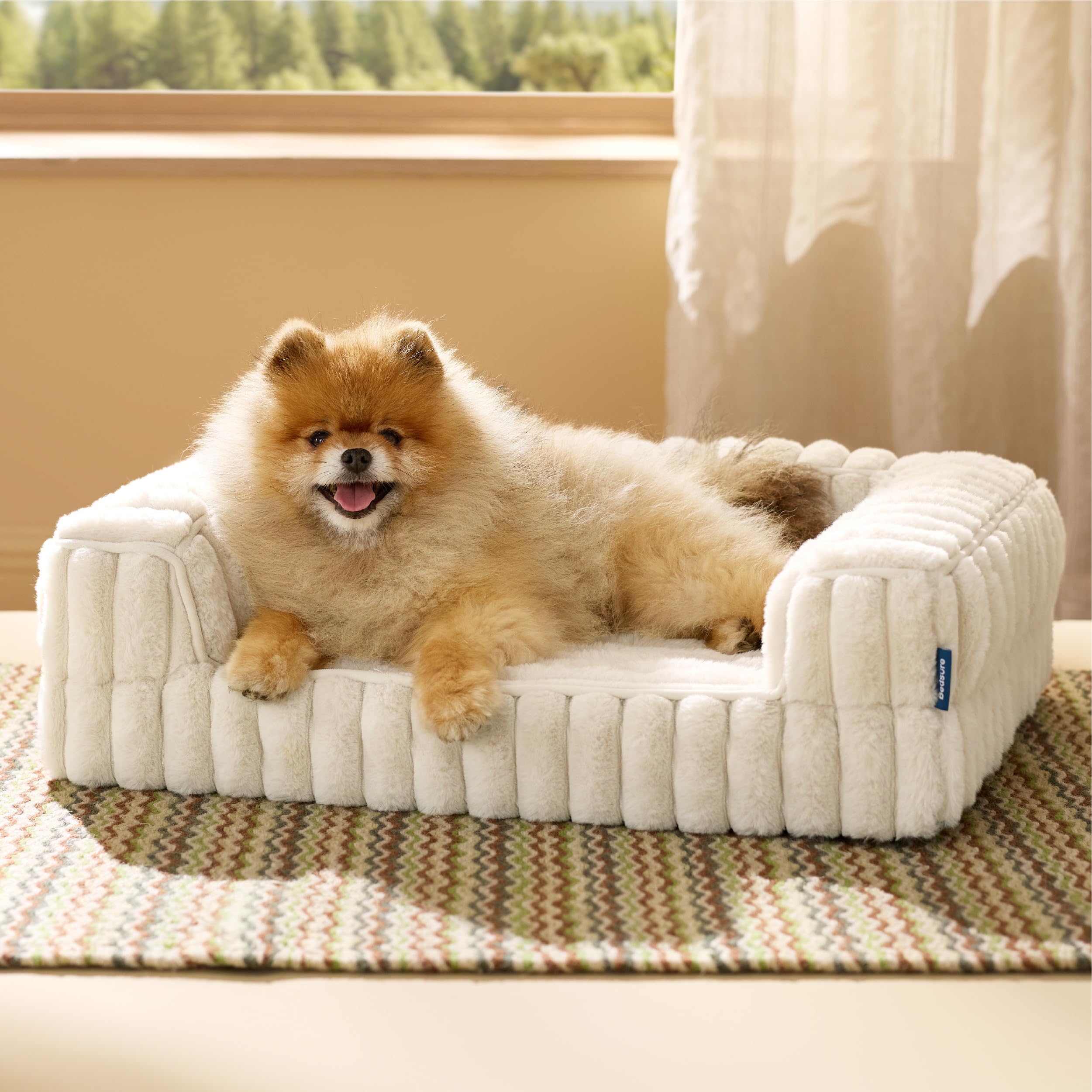 Bedsure orthopedic dog bed for small dogs shows memory foam comfort and support.