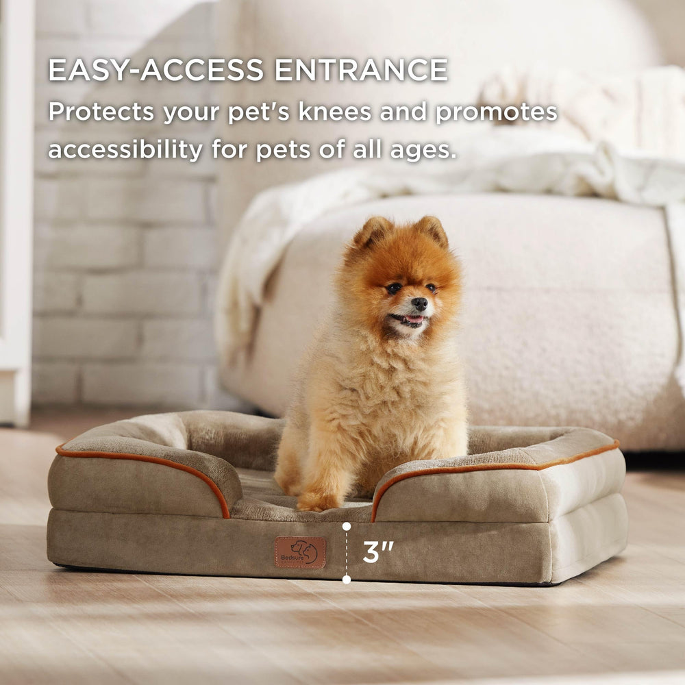 Bedsure bed's lowered entrance eases pet access and knee comfort
