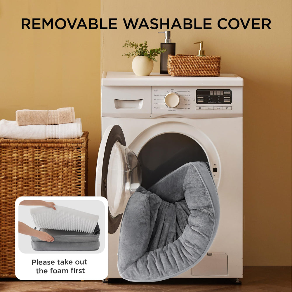 Bedsure non-skid-bottom shot captures safer lounging on slippery floors.