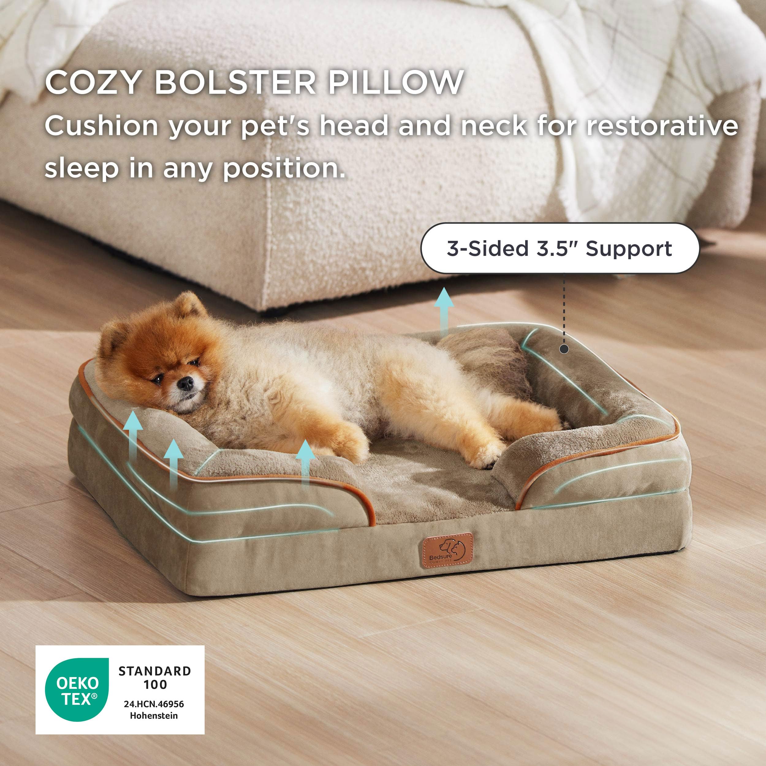 Bedsure small bed features non-skid bottom to prevent slips during naps