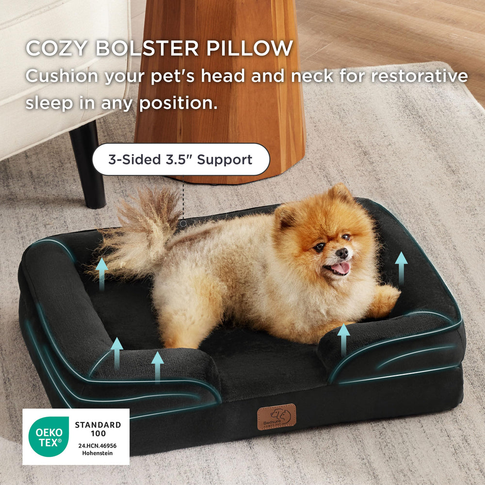 Bedsure orthopedic dog bed small-nonskid-bottom features non-slip base for stability.