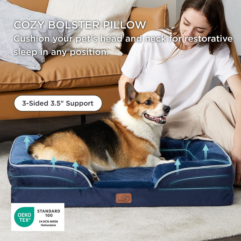 Bedsure orthopedic dog bed waterproof cover protects foam from spills