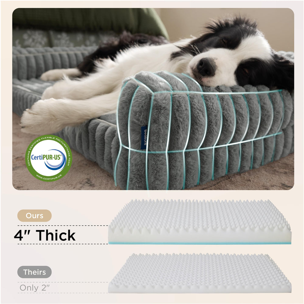 Bedsure orthopedic dog bed xl corduroy cover close-up showing stylish, easy-care fabric.