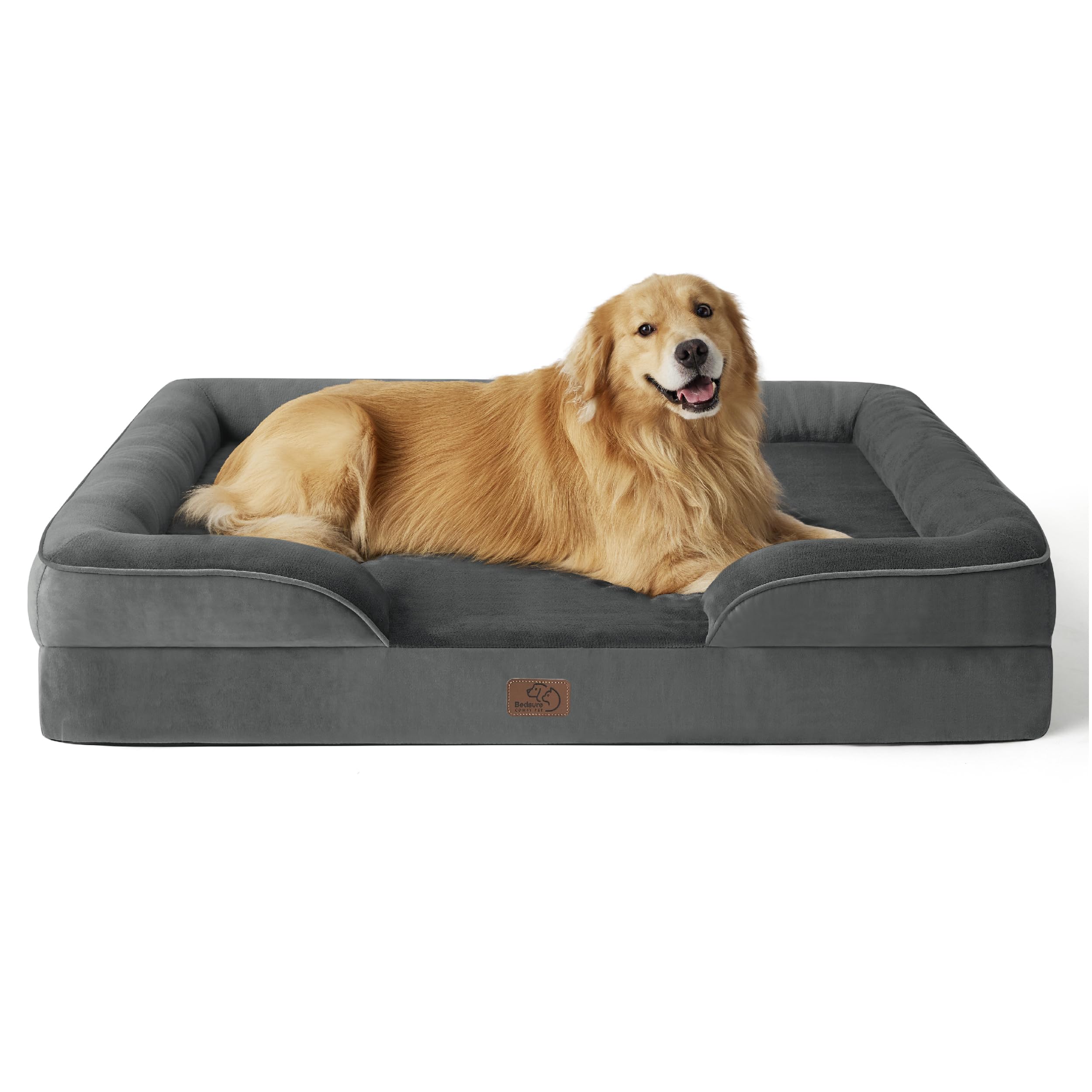 Bedsure Orthopedic Dog Bed XL Plus close-up foam detail highlight even weight distribution for comfort.