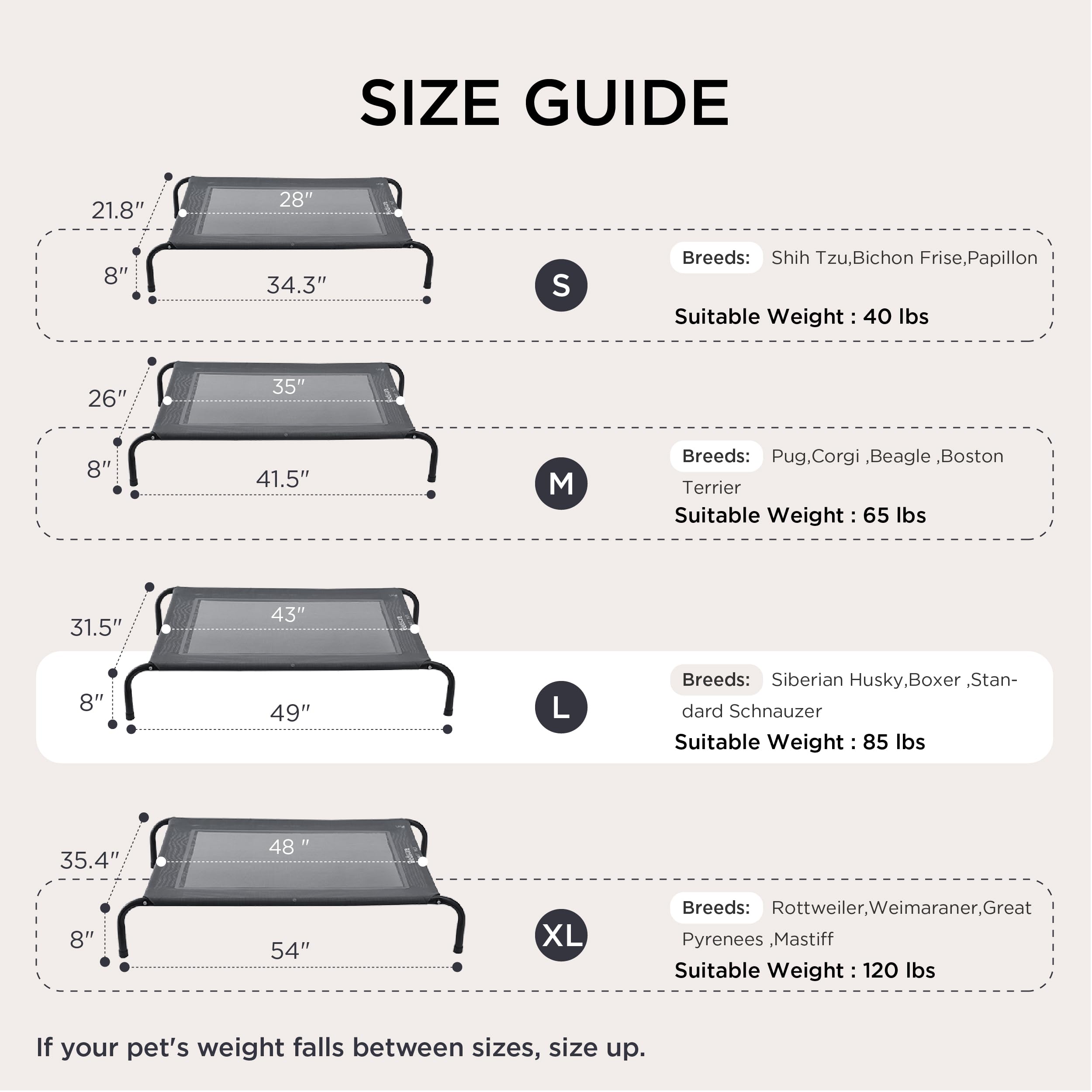 Bedsure outdoor elevated dog bed skid feet closeup shows non-slip stability on surfaces.