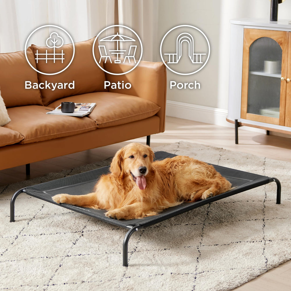 Bedsure Outdoor Elevated XL Dog Bed cooling mesh panel highlights all-season comfort