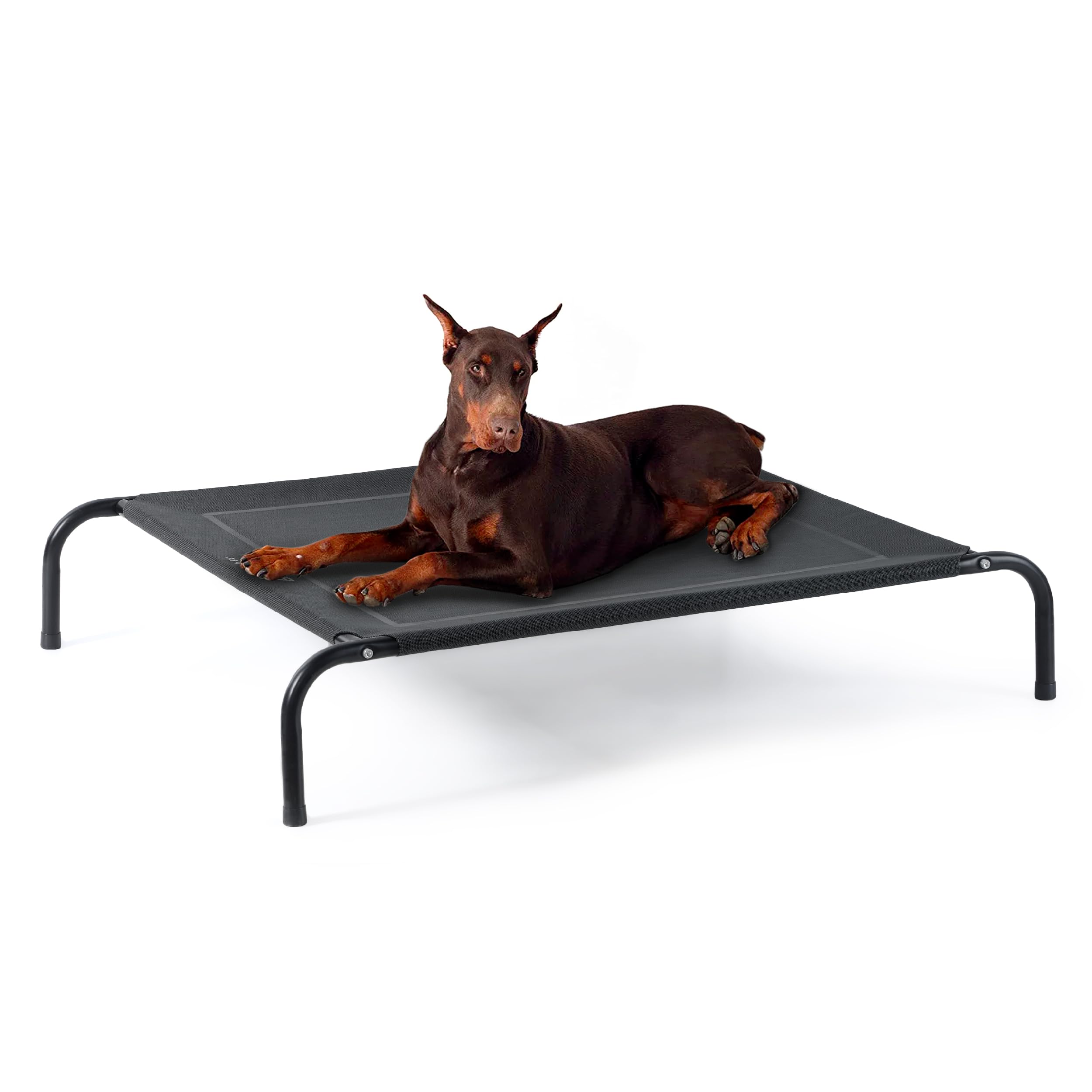 Bedsure Outdoor Elevated XL Dog Bed front view shows cooling raised cot for all-season comfort