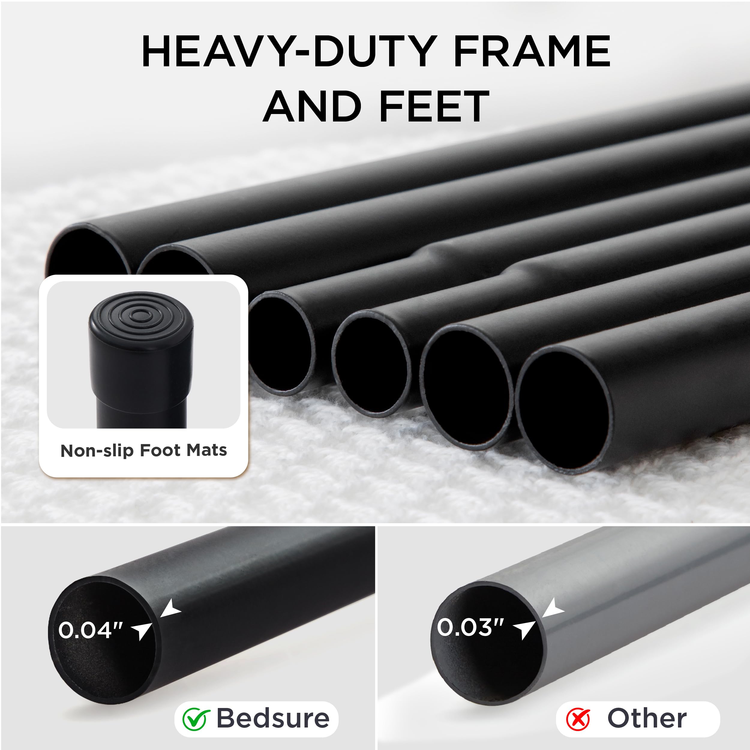 Bedsure patio setup shows portable, easy-assembly elevated bed for outdoor use