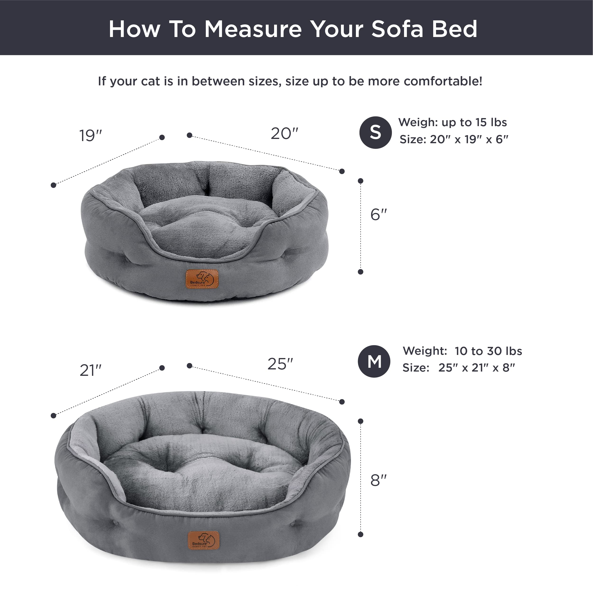 Bedsure grey pet bed blends with home décor while staying cozy.