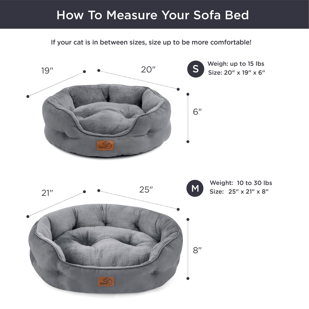 Bedsure grey pet bed blends with home décor while staying cozy.