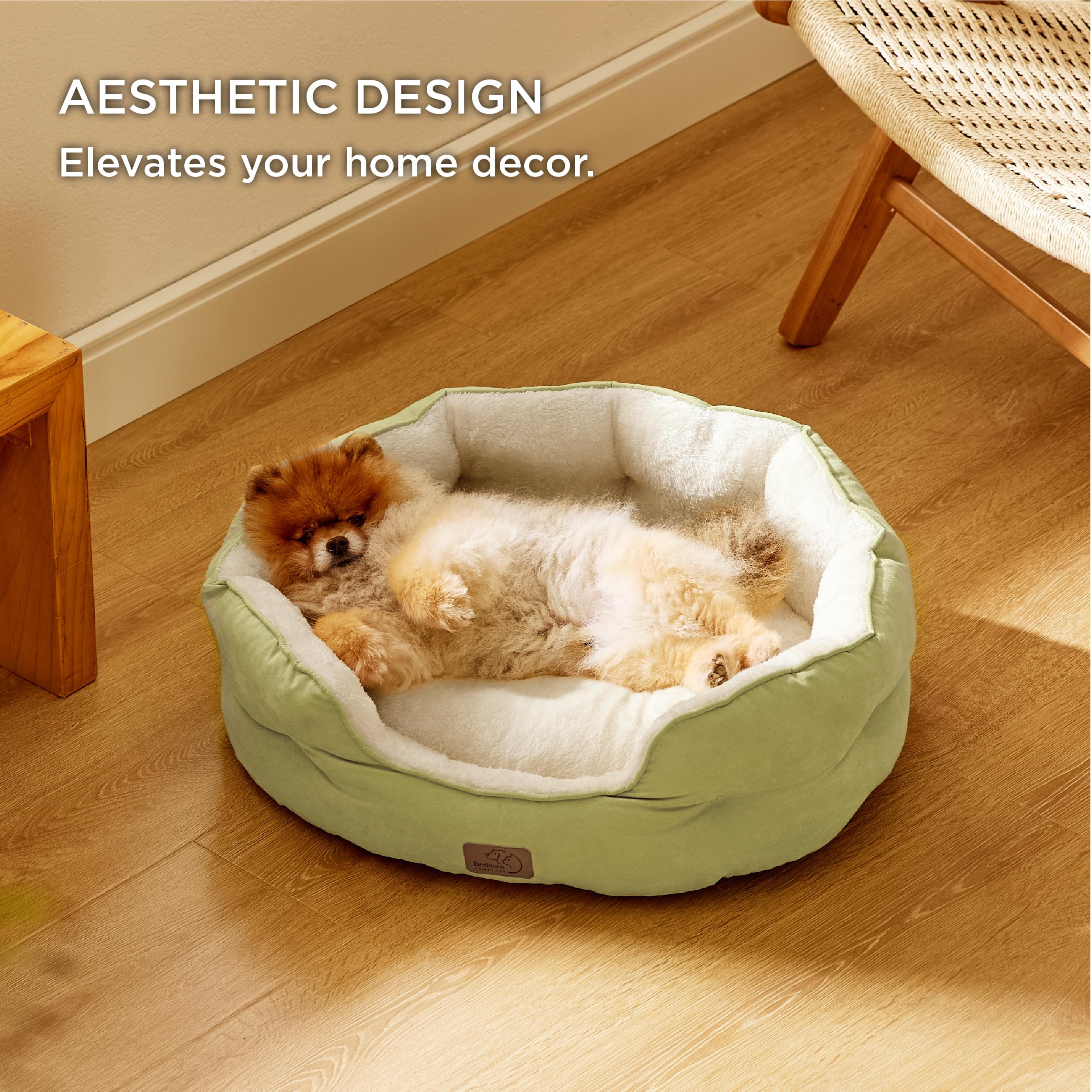 Bedsure pet bed in living room setup for cozy indoor lounging.