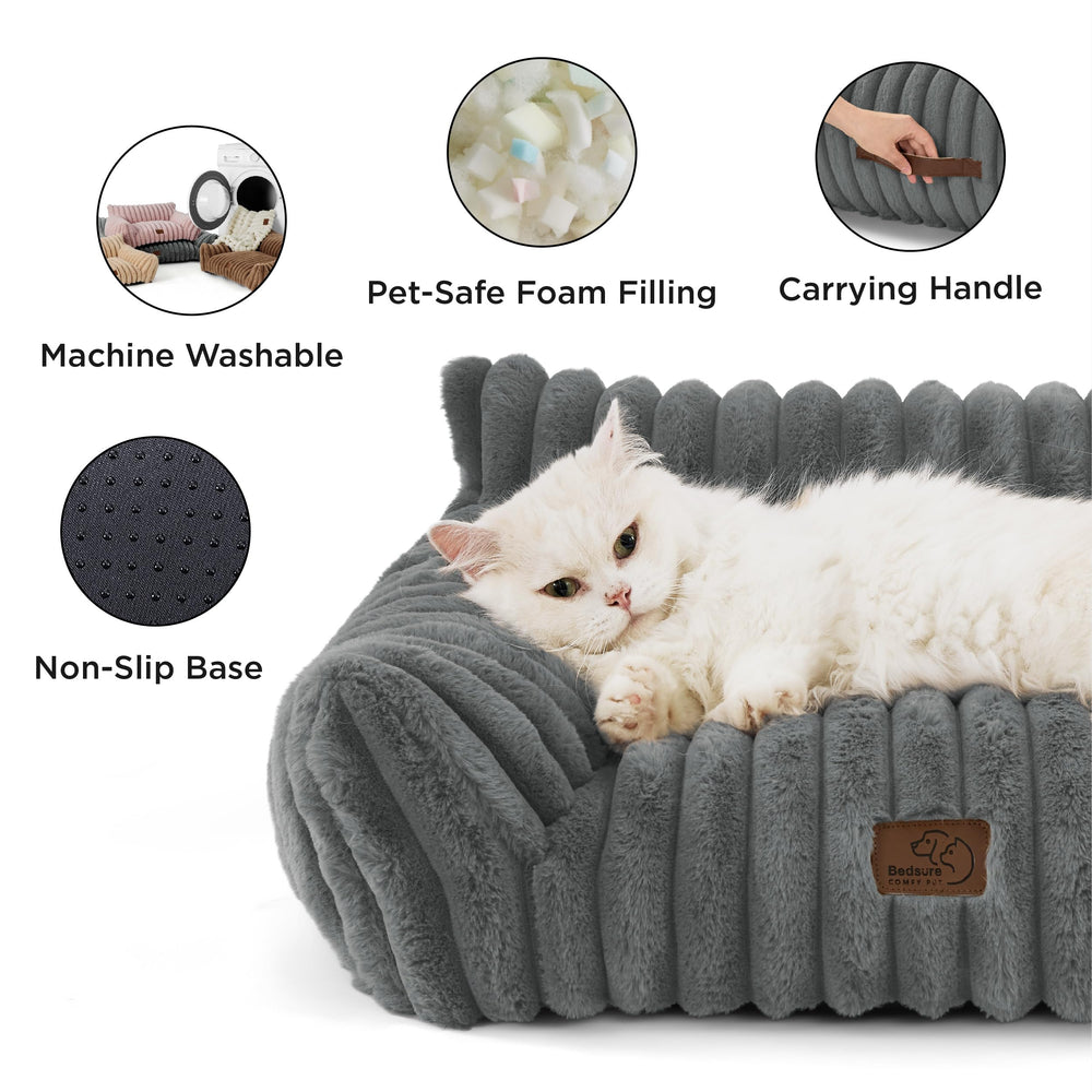 Bedsure pet couch removable cover demonstrates easy machine-wash cleaning.
