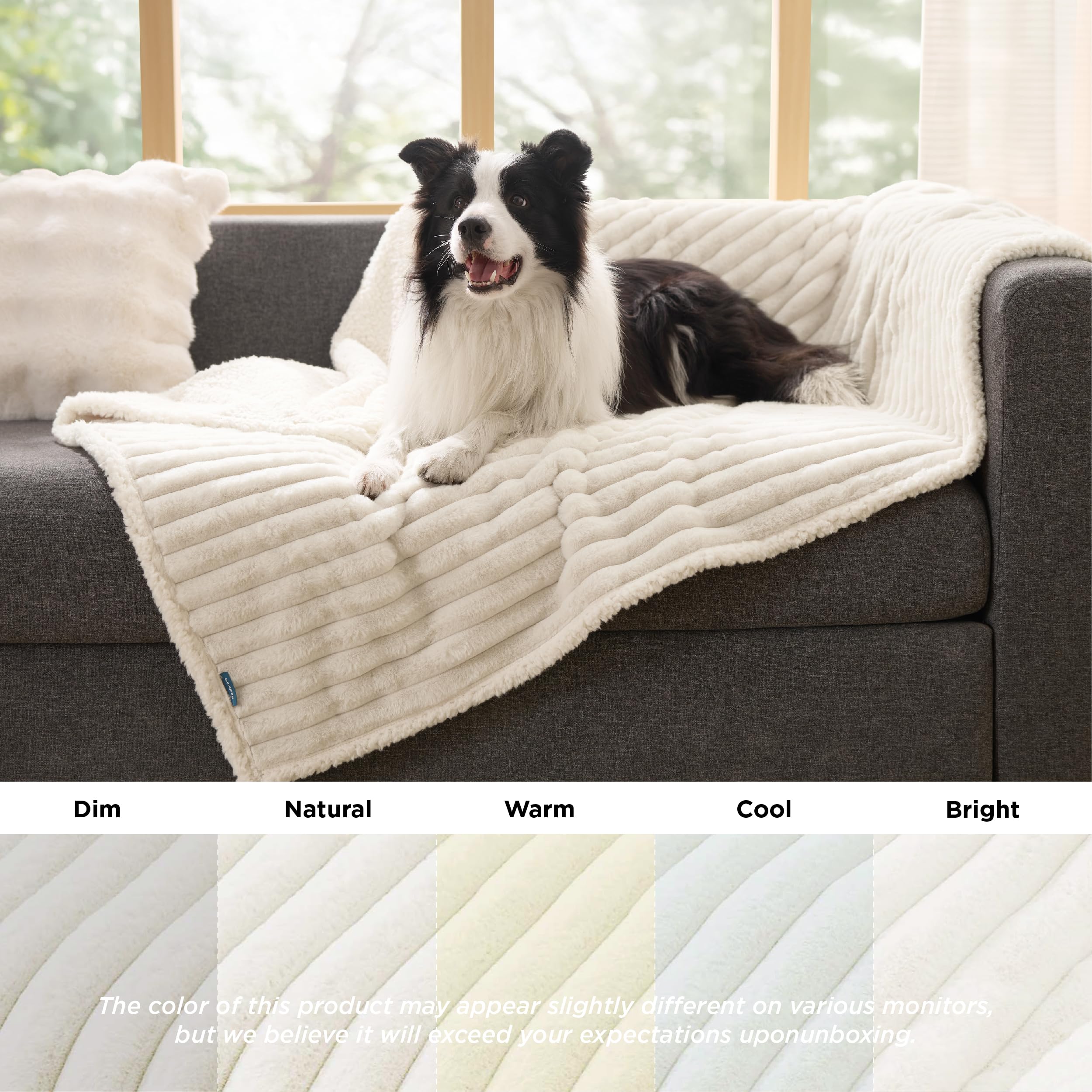 Bedsure protective blanket on sofa helps keep furniture clean and tidy.