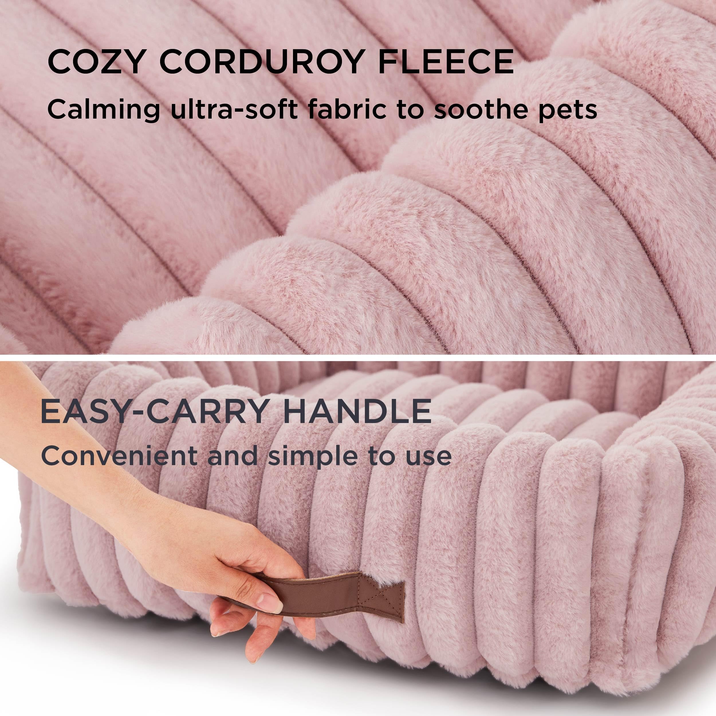 Bedsure rectangular orthopedic pet bed with foam support promotes restful sleep.