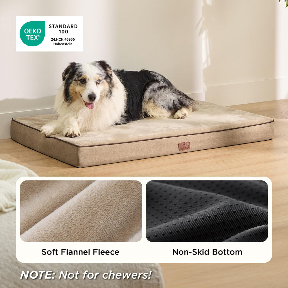 Bedsure dog bed with removable zippered cover for easy cleaning.